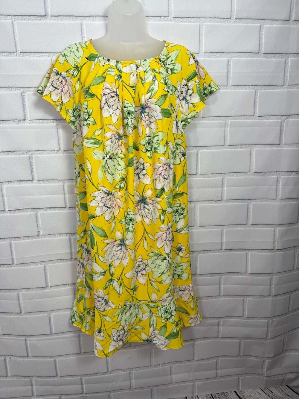 Signature Collection Yellow Floral Ruffle-Hem Mini Dress - Picture 2 of 11